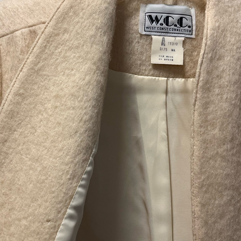 West Coast Connection (WCC) Retro Inspired Wool Blazer, Sz 7-8, Winter White - Picture 3 of 10